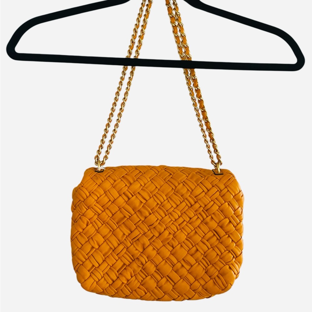 This is a Tory Burch Britten Woven Small Adjustable Shoulder Bag NWT $558.00 - Picture 5 of 11